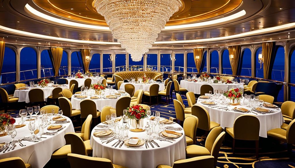 Gourmet dining options on a luxury cruise